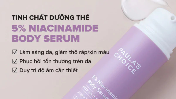 alt: Hình ảnh sản phẩm 5% Niacinamide Body Serum, giúp làm dịu và phục hồi da sau viêm nang lông