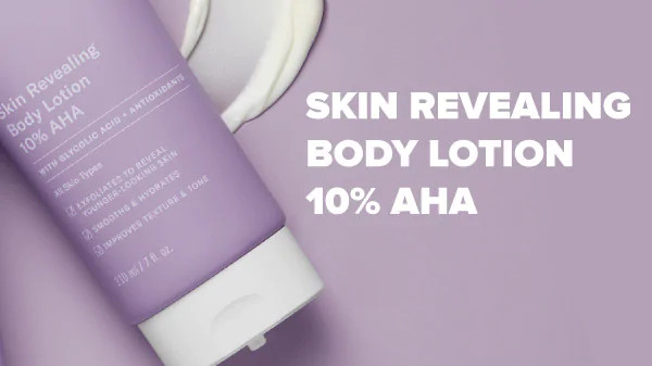 alt: Hình ảnh sản phẩm Skin Revealing Body Lotion 10% AHA, được khuyên dùng để cải thiện tình trạng viêm nang lông ở nách