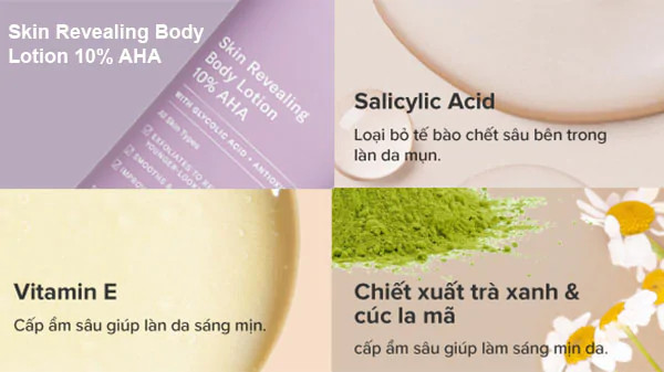 alt: Tuýp kem tẩy tế bào chết toàn thân Skin Revealing Body Lotion 10% AHA