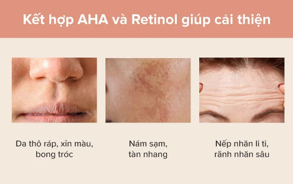 Kết hợp Retinol và AHA giúp cải thiện làn da