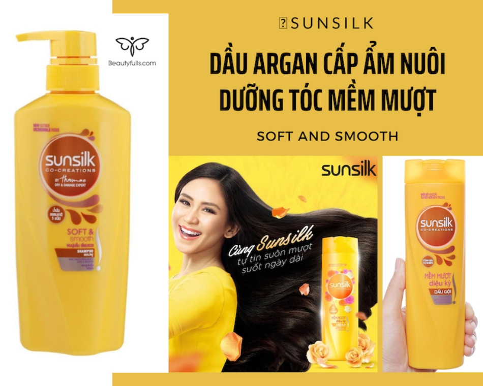 Dầu gội mềm mượt tóc Sunsilk vàng suôn mượt