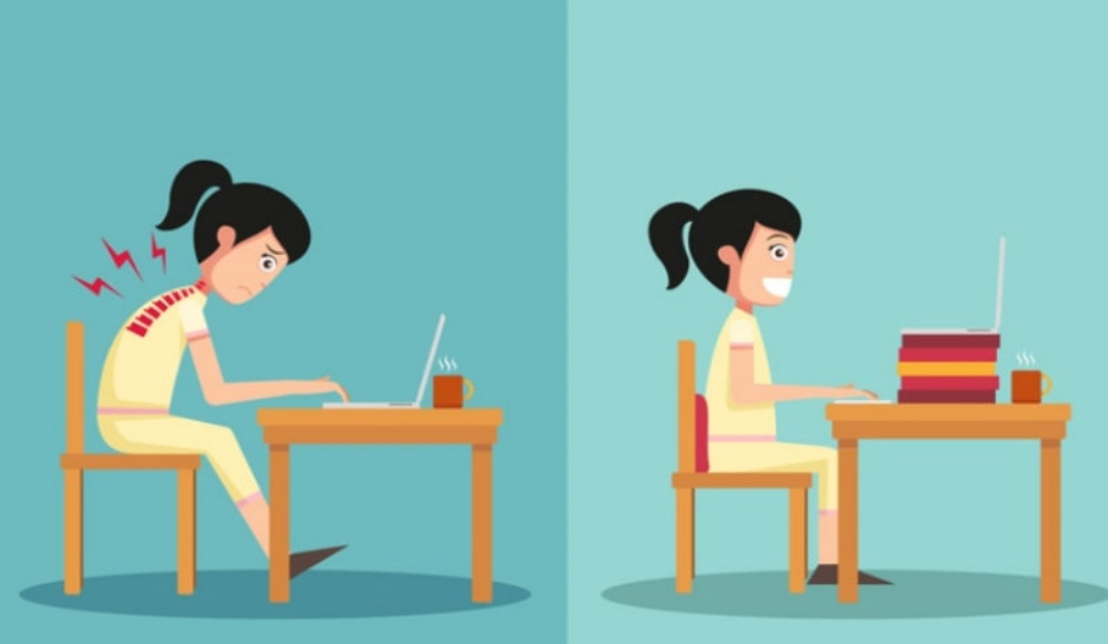 Điều chỉnh tư thế ngồi khi làm việc hoặc học tập