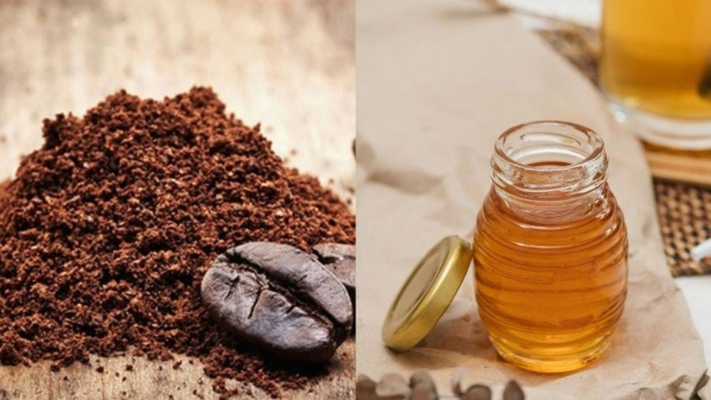 Kết hợp bã cà phê và mật ong làm trắng da mặt