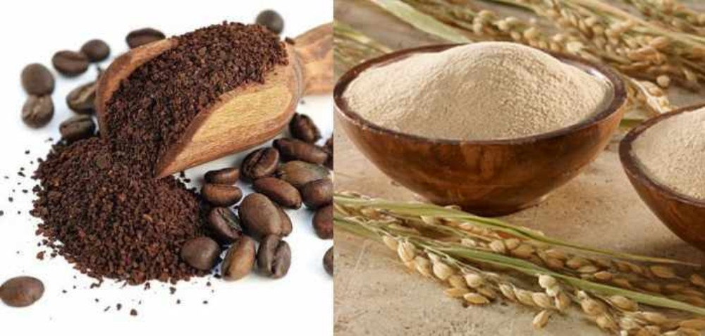 Làm trắng da mặt bằng bã cà phê và bột cám gạo