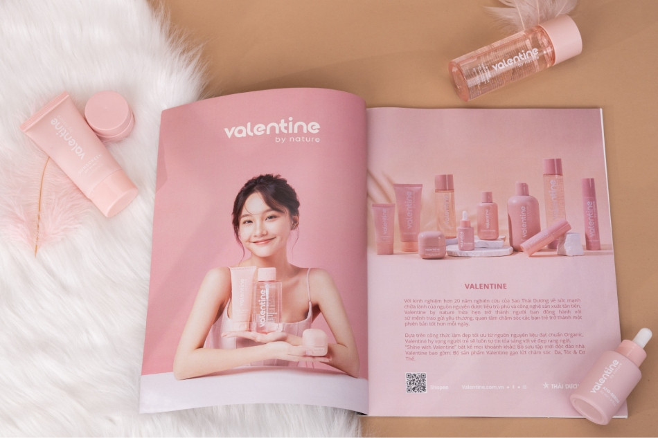 Sản phẩm Valentine nổi bật trên trang đầu Tạp chí Mỹ Phẩm 