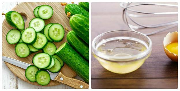 Mặt nạ dưa chuột, lòng trắng trứng cho da nhờn
