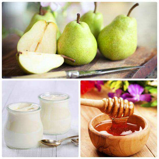 Mặt nạ lê, mật ong và sữa chua cho da khô